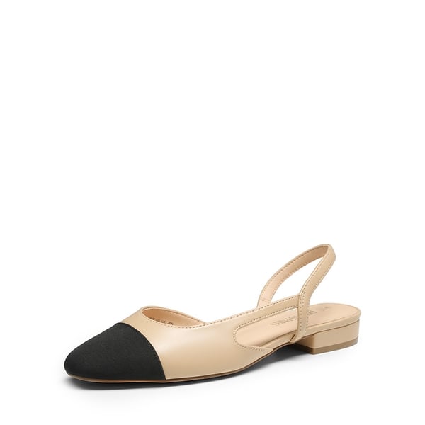 Women’s Cap Toe Slingback Flats - NUDE -  0