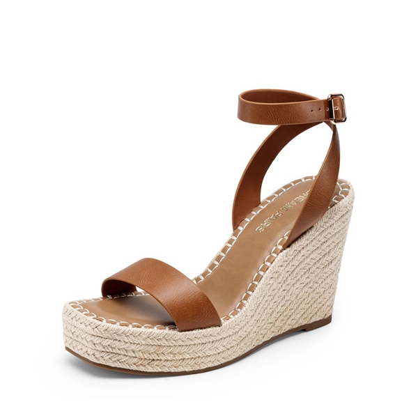 Women’s Chic Wedge Heel Sandals - BROWN -  0