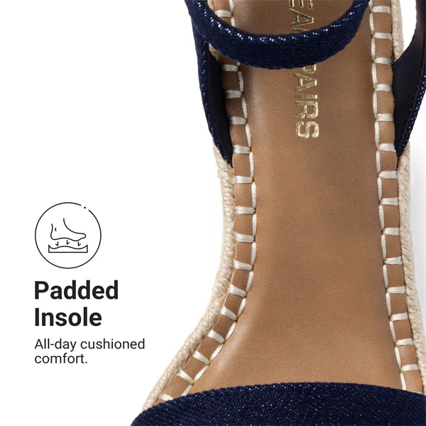 Women’s Chic Wedge Heel Sandals - DENIM - 6