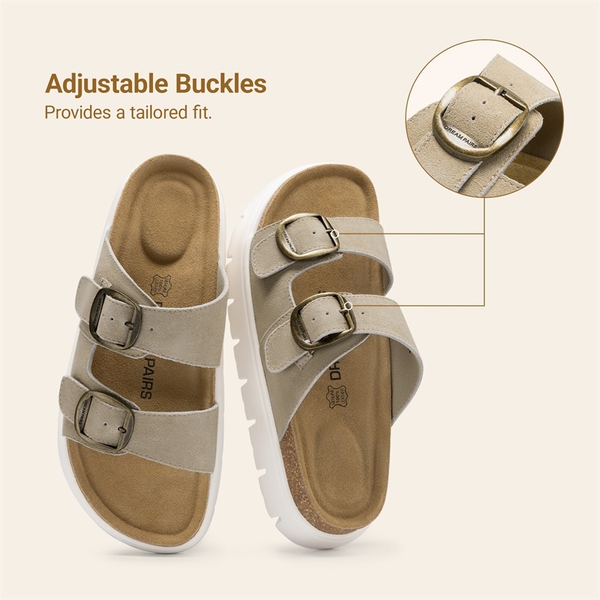 Women’s Platform Slide Sandals - BEIGE - 5