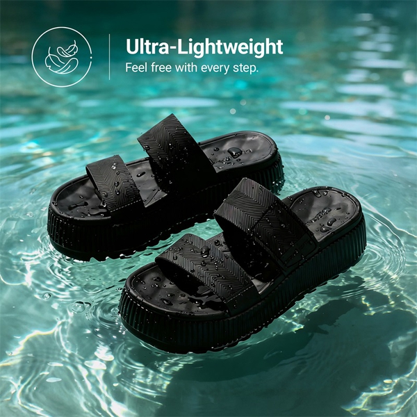 Women’s Lightweight Water-Resistant Sandals - ALL BLACK - 7