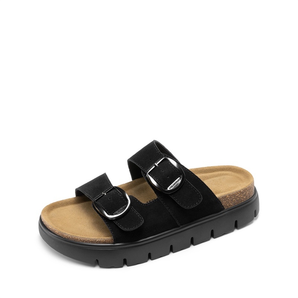 Women’s Platform Slide Sandals - BLACK -  0