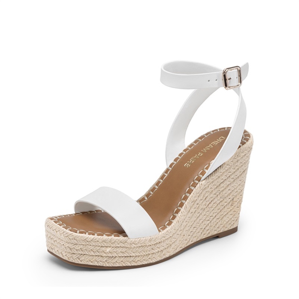 Women’s Chic Wedge Heel Sandals - WHITE -  0