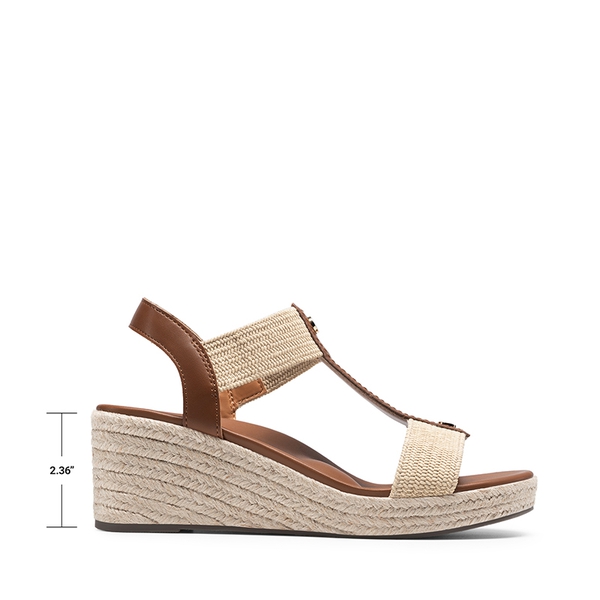 Women’s Comfortable Wedge Sandals - BROWN - 8