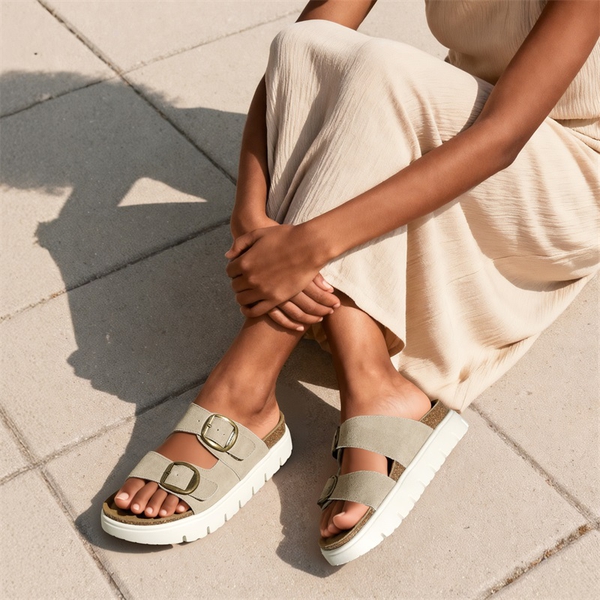 Women’s Platform Slide Sandals - BEIGE - 2