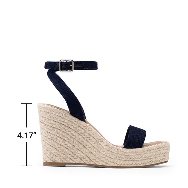 Women’s Chic Wedge Heel Sandals - DENIM - 3