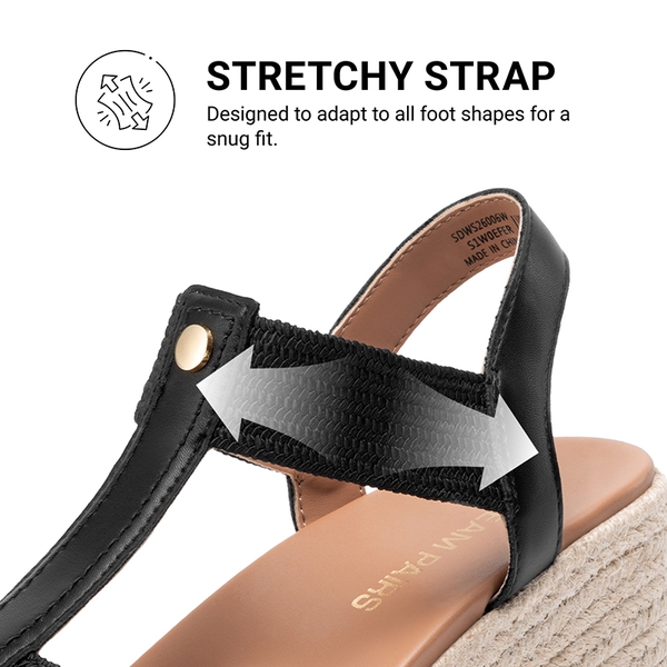 Women’s Comfortable Wedge Sandals - BLACK - 5