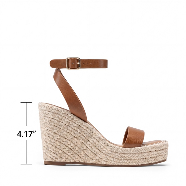 Women’s Chic Wedge Heel Sandals - BROWN - 3