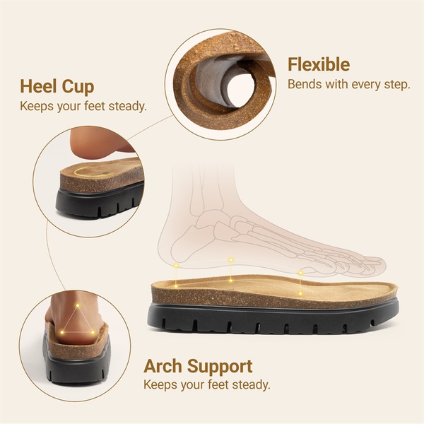 Women’s Platform Slide Sandals - BLACK - 7