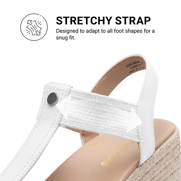 Women’s Comfortable Wedge Sandals - WHITE - 5