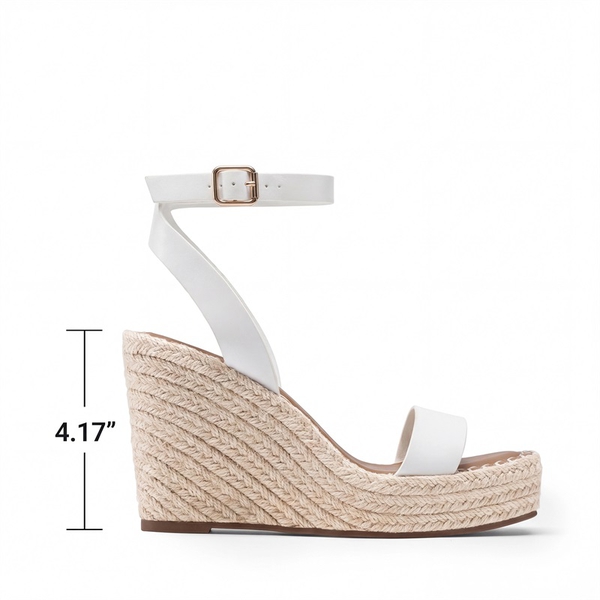 Women’s Chic Wedge Heel Sandals - WHITE - 3