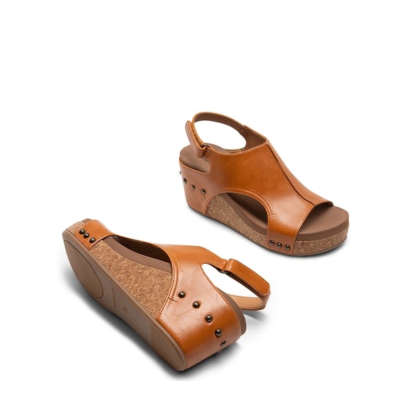 Practical Wedge Heel Sandals - TAN - 2