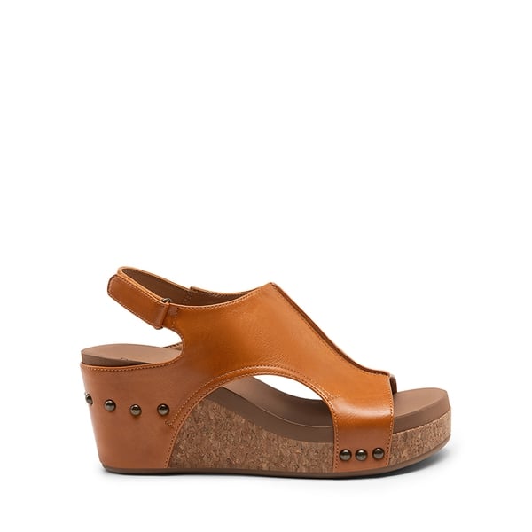 Practical Wedge Heel Sandals - TAN - 1