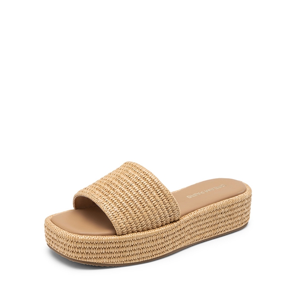 Women’s Woven Strap Slip-Resistant Espadrille Sandals - BROWN -  0