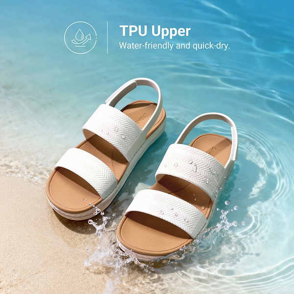 Women’s Lightweight Flat Sandals - WHITE - 6