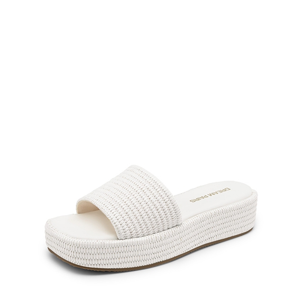 Women’s Woven Strap Slip-Resistant Espadrille Sandals - WHITE -  0