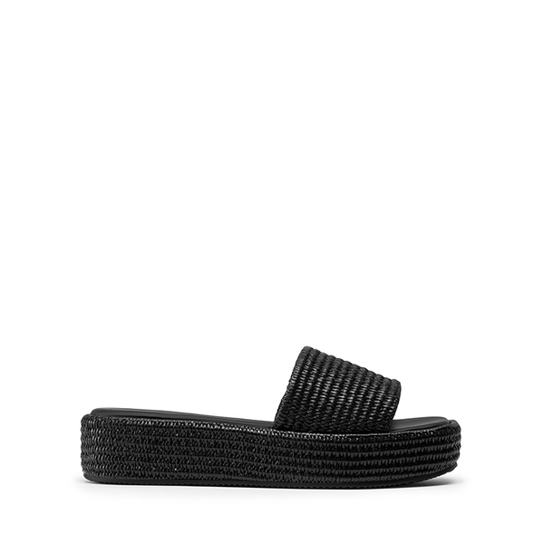 Women’s Woven Strap Slip-Resistant Espadrille Sandals - BLACK - 3