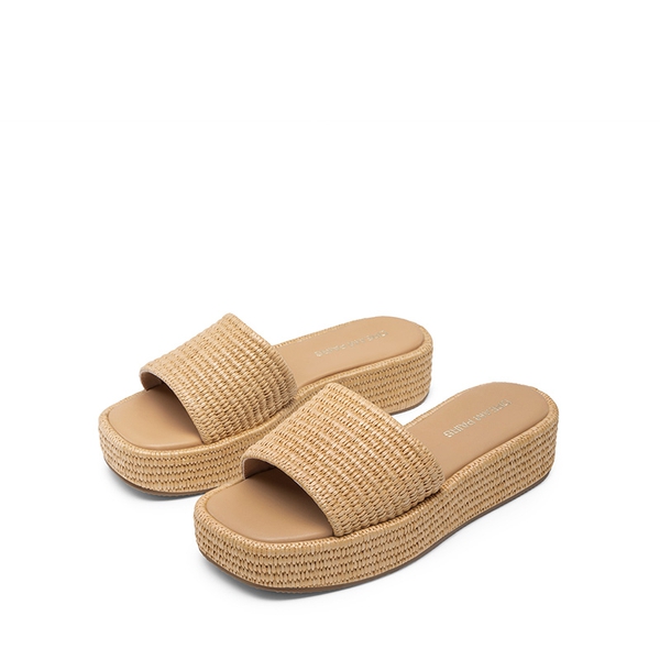 Women’s Woven Strap Slip-Resistant Espadrille Sandals - BROWN - 4