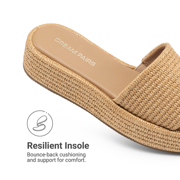 Women’s Woven Strap Slip-Resistant Espadrille Sandals - BROWN - 5