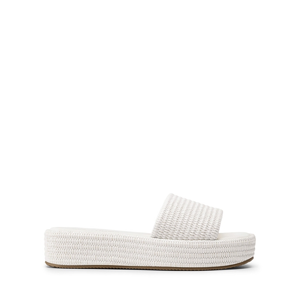 Women’s Woven Strap Slip-Resistant Espadrille Sandals - WHITE - 3
