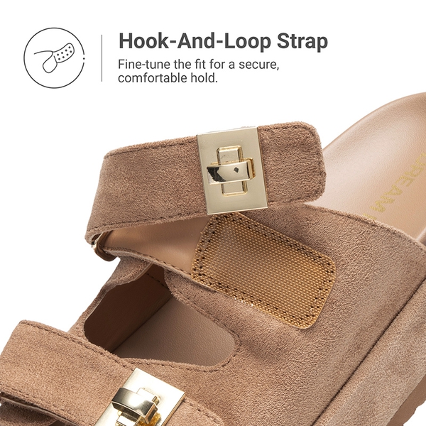 Women’s Adjustable Strap Chunky Platform Sandals - BROWN - 7