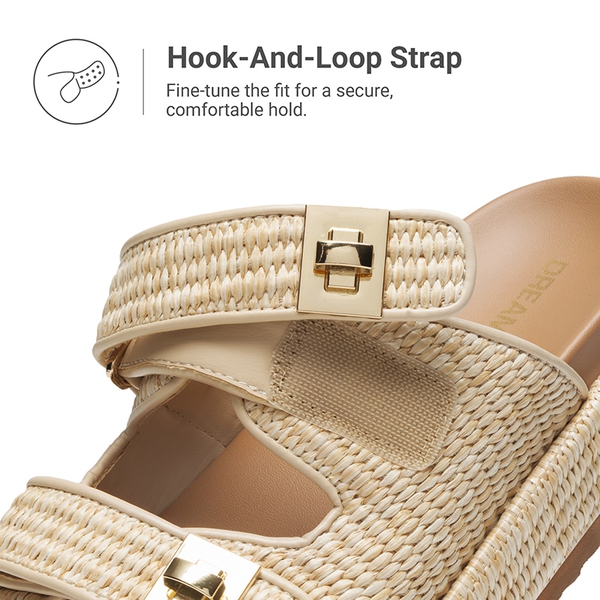 Women’s Adjustable Strap Chunky Platform Sandals - NATURAL - 7