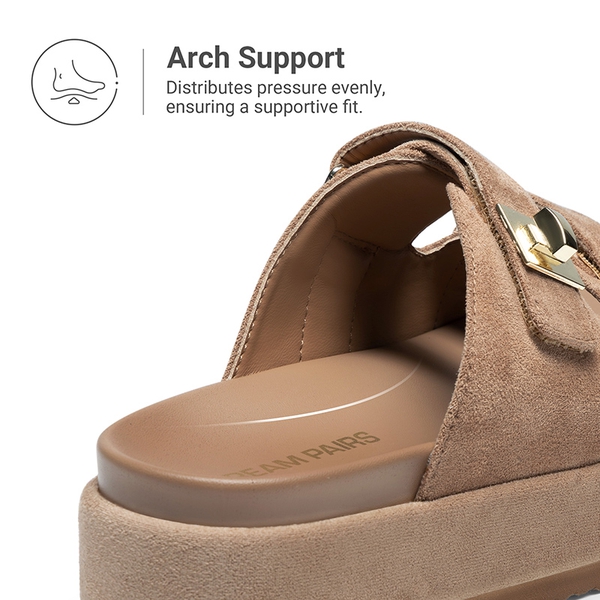 Women’s Adjustable Strap Chunky Platform Sandals - BROWN - 6