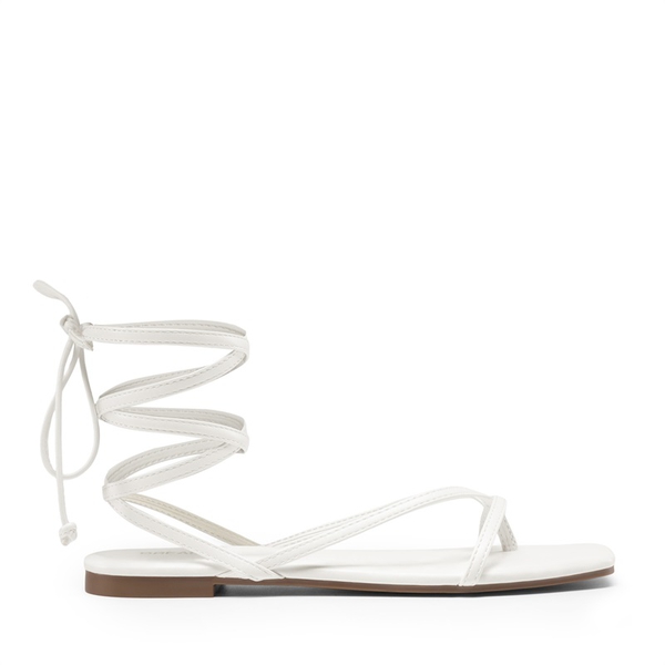 Women’s Lace-up Strappy Gladiator Sandals - WHITE - 3