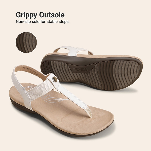 Women’s Orthopedic Arch Support Sandals - WHITE - 5