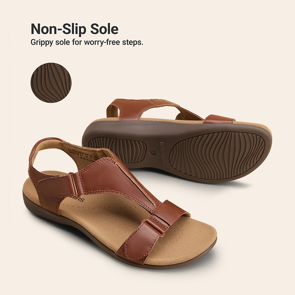 Women’s Dual Midsole Arch Support Sandals - BROWN - 5