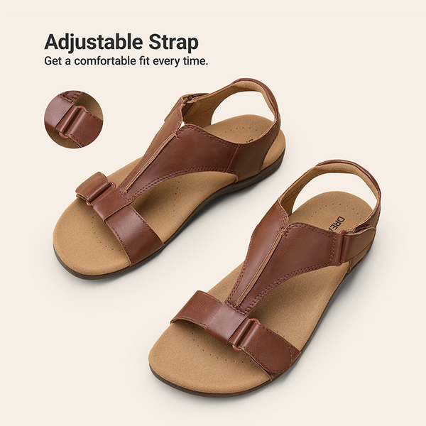 Women’s Dual Midsole Arch Support Sandals - BROWN - 6