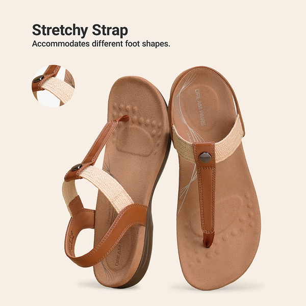 Women’s Orthopedic Arch Support Sandals - TAN - 6