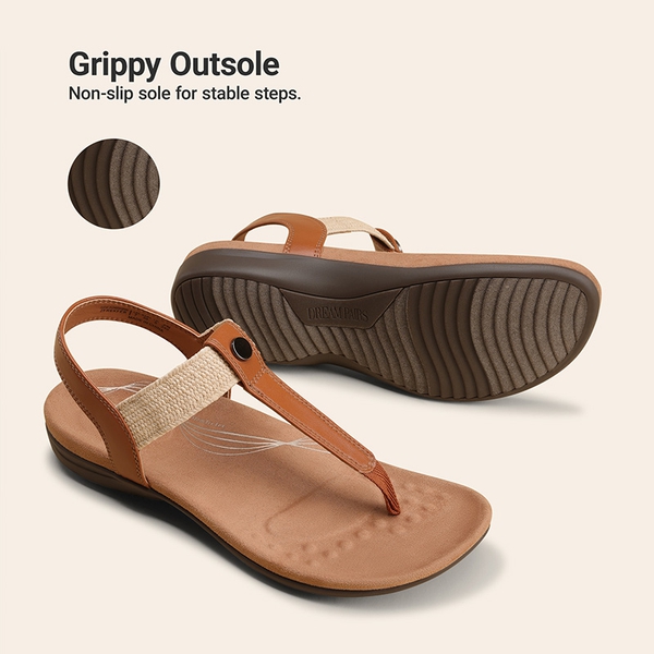 Women’s Orthopedic Arch Support Sandals - TAN - 5