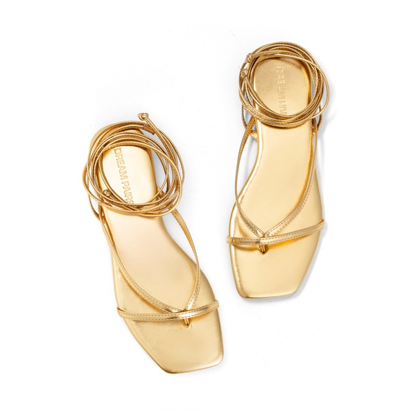 Women’s Lace-up Strappy Gladiator Sandals - GOLD - 4