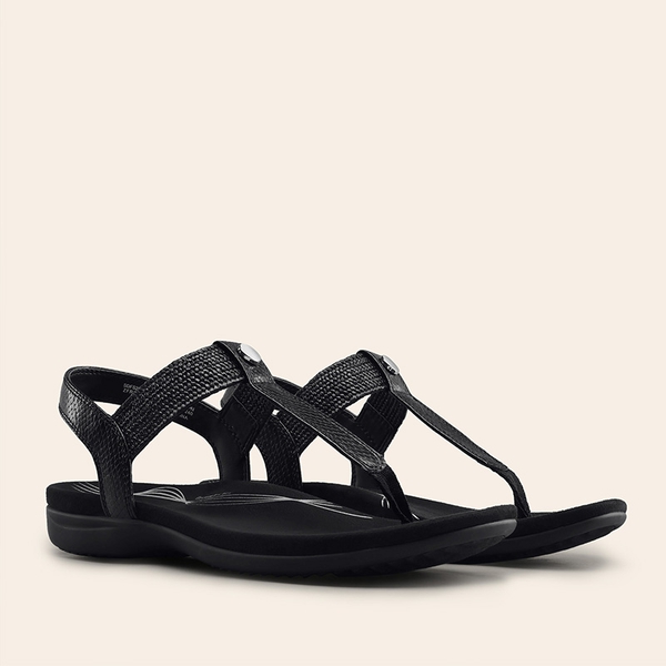 Women’s Orthopedic Arch Support Sandals - ALL BLACK - 4
