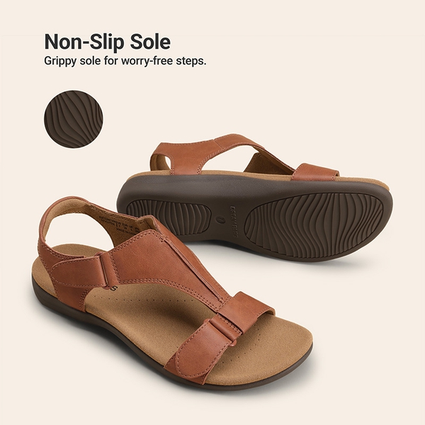 Women’s Dual Midsole Arch Support Sandals - TAN - 5