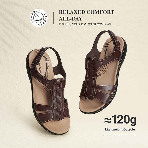 Women’s Lightweight Flat Sandals with Arch Support - BROWN - 5