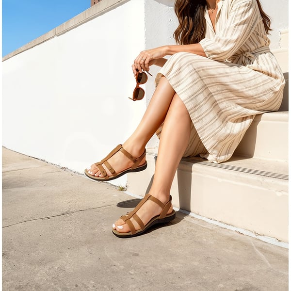Women’s Modern Comfort Sandals with Arch Support - TAN - 2