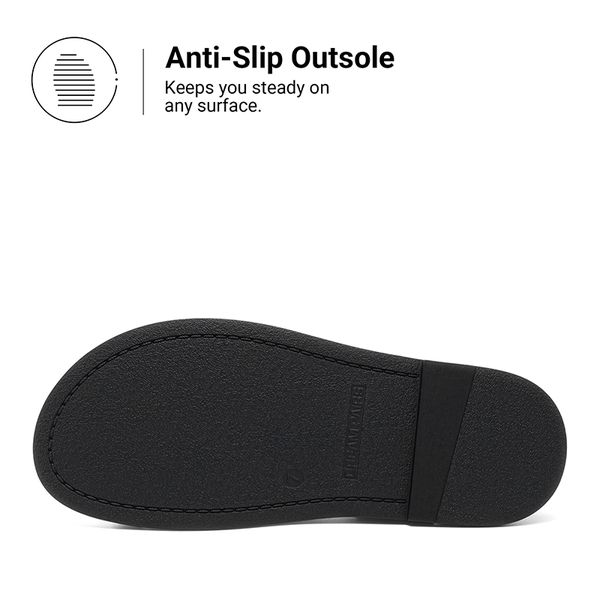 Women’s Flat Thong Sandals with Arch Support - BLACK - 7