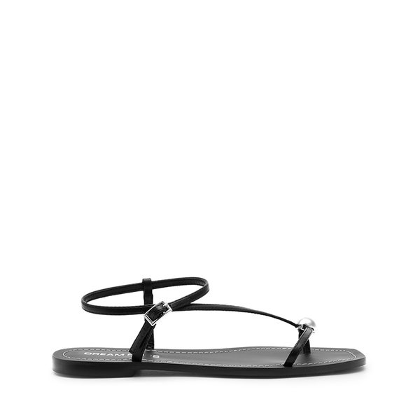 Women’s Strappy Sandals with Metal Accents - BLACK - 3