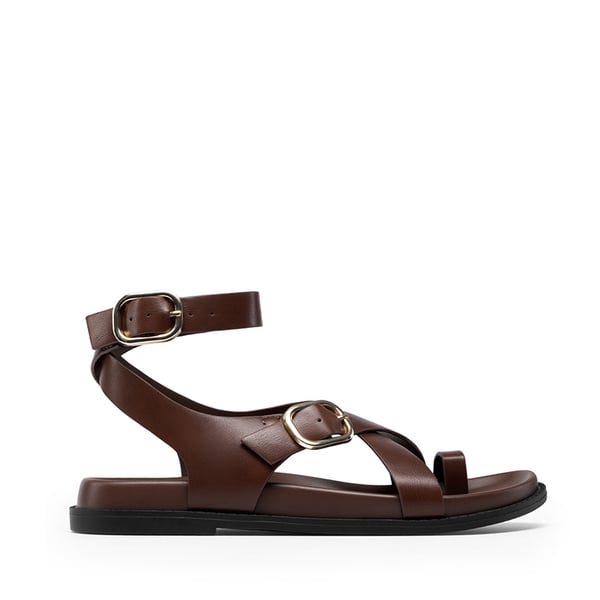 Women’s Flat Thong Sandals with Arch Support - BROWN - 3