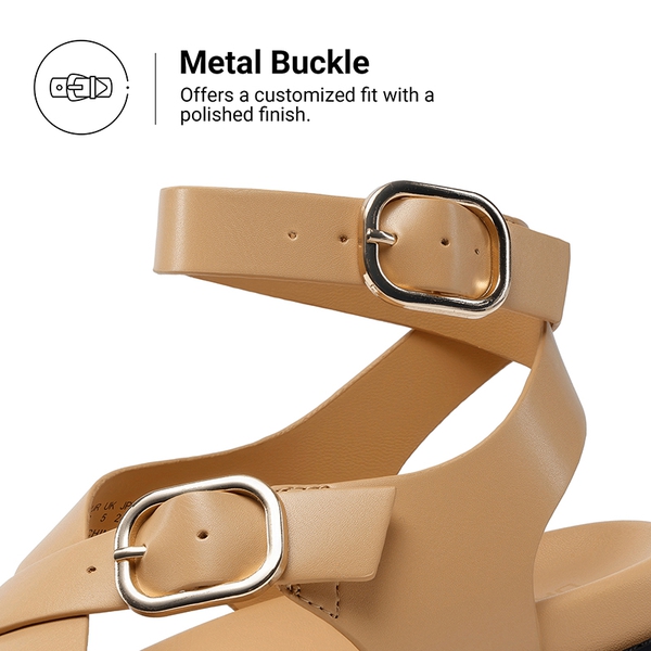 Women’s Flat Thong Sandals with Arch Support - NUDE - 6