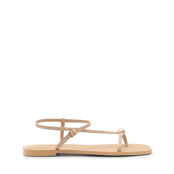 Women’s Strappy Sandals with Metal Accents - NUDE - 3
