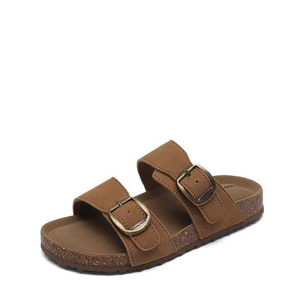 Kids’ Adjustable Buckle Slide Sandals - CAMEL -  0
