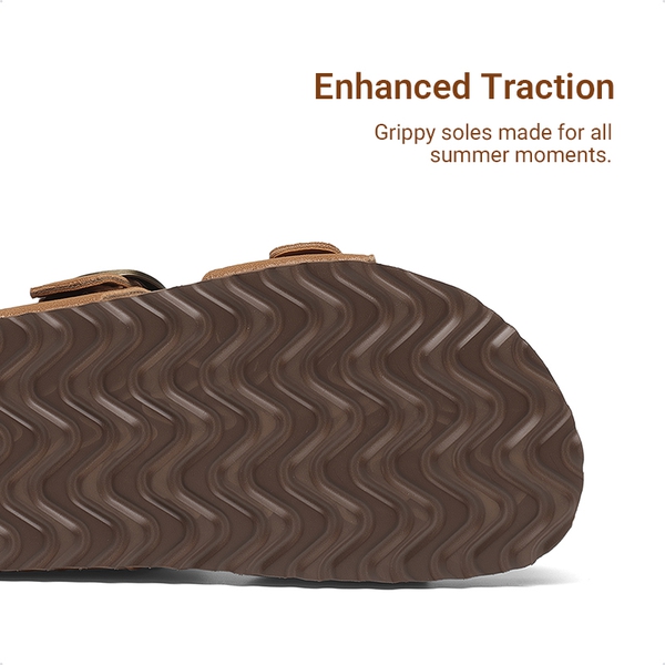 Kids’ Adjustable Buckle Slide Sandals - CAMEL - 4