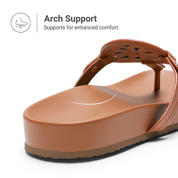 Women’s Stylish Slip-On Thong Sandals - BROWN - 6