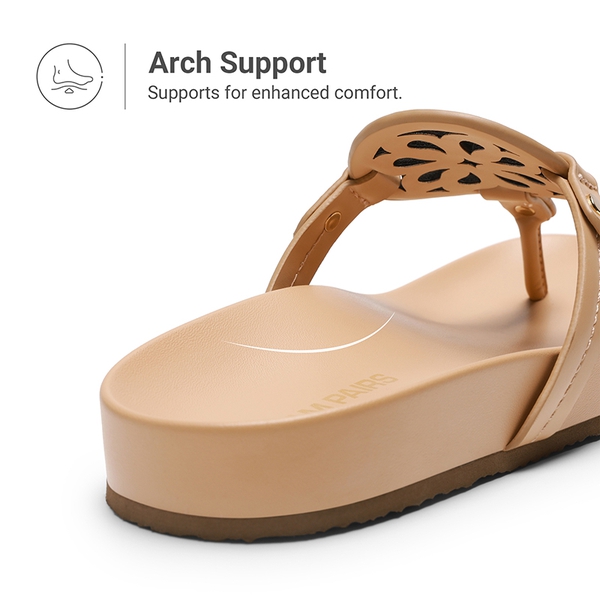 Women’s Stylish Slip-On Thong Sandals - NUDE - 6