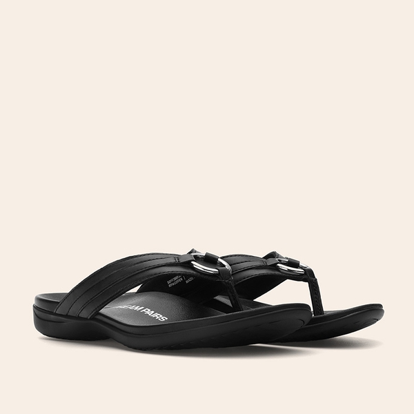 Women’s Arch Support Thong Sandals - ALL BLACK - 4