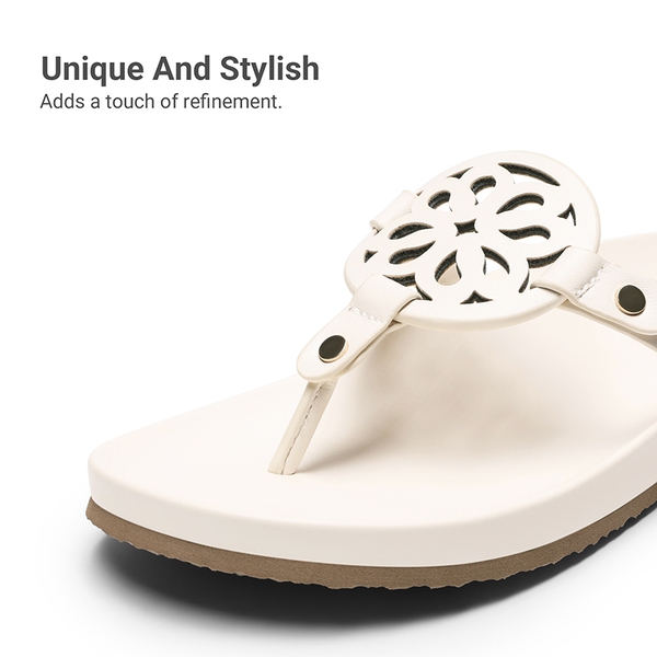 Women’s Stylish Slip-On Thong Sandals - BEIGE - 5