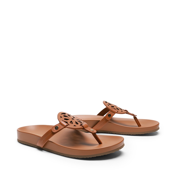 Women’s Stylish Slip-On Thong Sandals - BROWN - 4